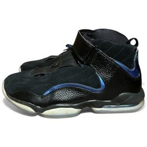 Nike Air Penny 4 OG Mens Size 13 Black Suede Leather Blue Sneakers 864018-001